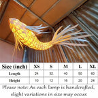 Woven fish pendant light wood veneer fish hanging lamp decor home