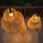 Snail rattan lantern ceiling light art deco lamp