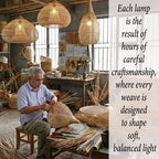 Rattan hanging wicker woven lamp shade art decor