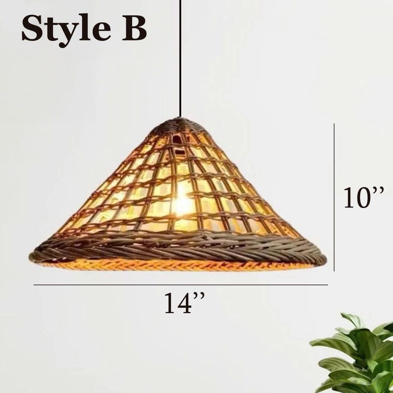 Handwoven bamboo hanging light for furniture decoration