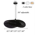 Black cloud rattan chandelier for boho ceiling decor