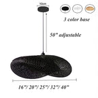 Black cloud rattan chandelier for boho ceiling decor