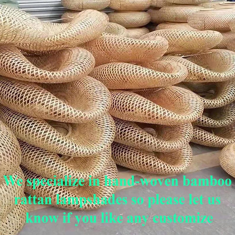 Handwoven cone rattan lantern ceiling light furniture decoration