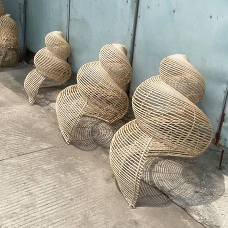 Snail rattan lantern ceiling light art deco lamp