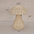 Mushroom rattan table lamp wicker nightlight desk lamp decor