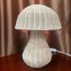 Mushroom rattan table lamp wicker nightlight desk lamp decor