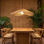 Handwoven cone rattan lantern ceiling light furniture decoration