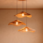 Handwoven cone rattan lantern ceiling light furniture decoration