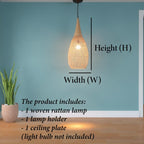 Rattan hanging wicker woven lamp shade art decor