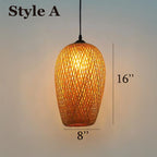Handwoven bamboo hanging light for furniture decoration