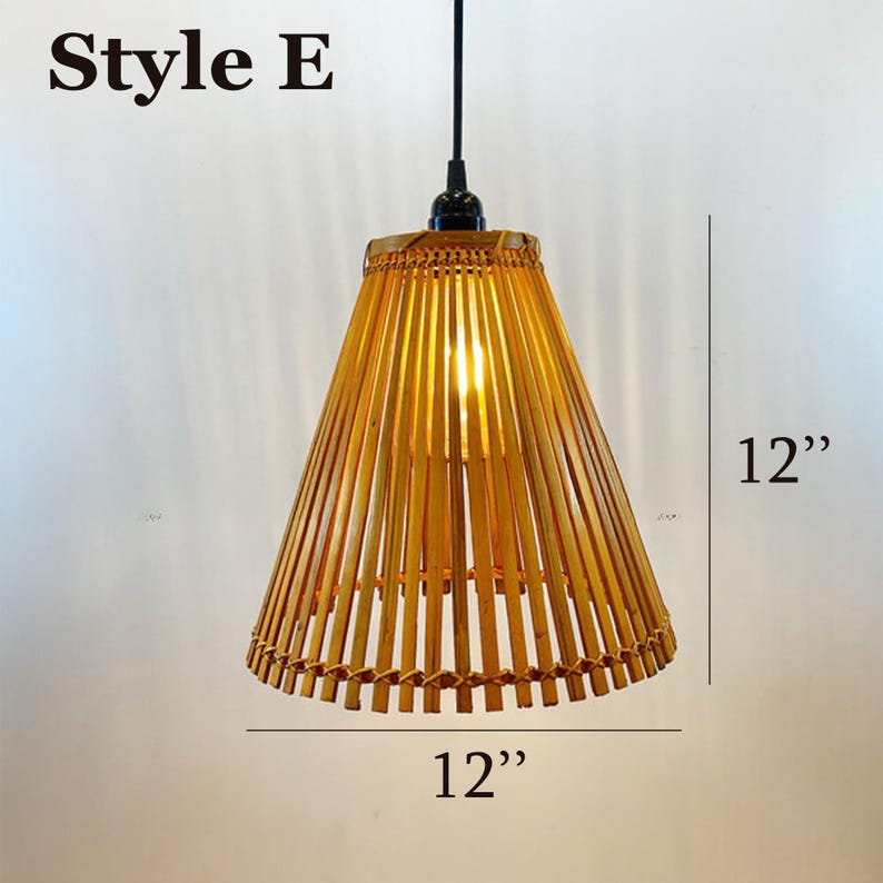 Handwoven bamboo hanging light for furniture decoration
