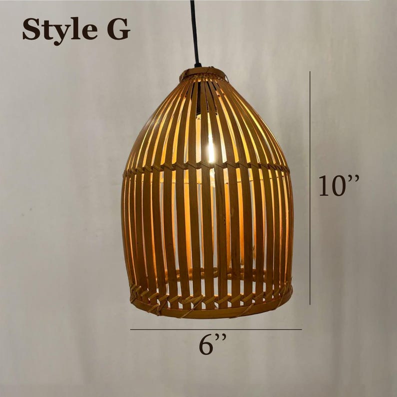 Handwoven bamboo hanging light for furniture decoration