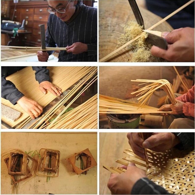 Handwoven bamboo hanging light for furniture decoration