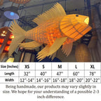 Handmade wood veneer fish ceiling light decor home