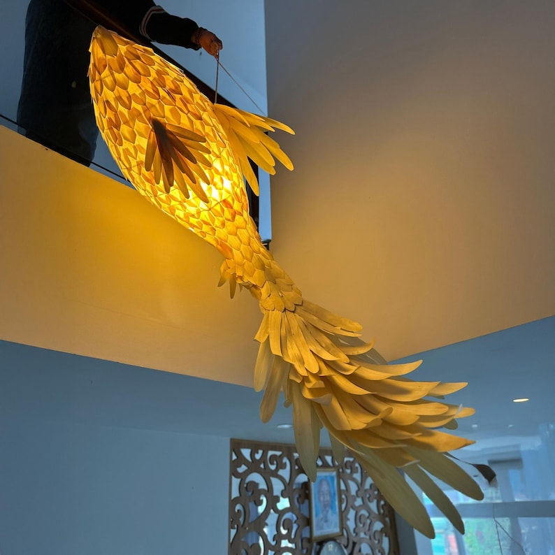 Wood veneer fish ceiling light fish light decoration