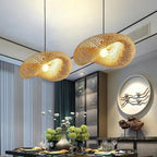 Black cloud rattan chandelier for boho ceiling decor