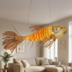 Large koi fish wood veneer ceiling light restaurant decor