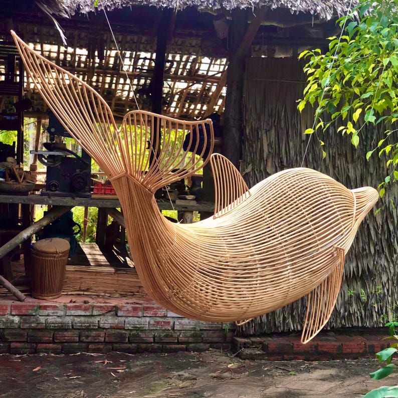 Dolphin rattan ceiling light shape chandelier lighting decoration