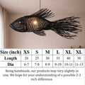 Black tassel tail fish rattan ceiling light for living room decor