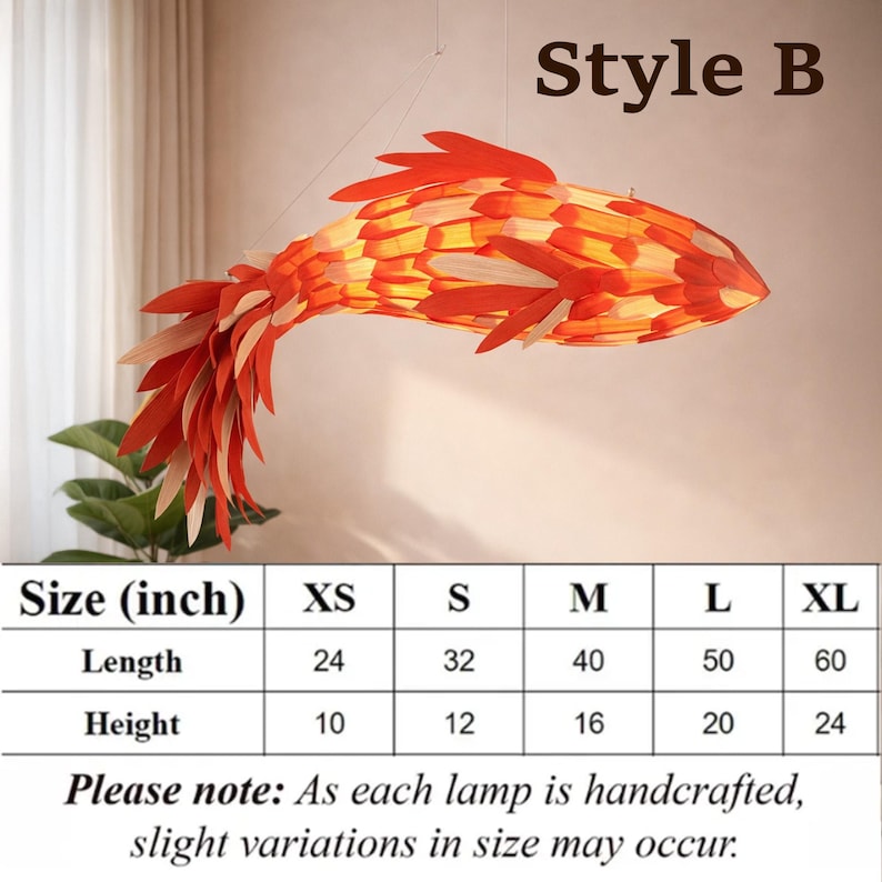 Wood veneer fish ceiling light in multiple colors fish light decoration