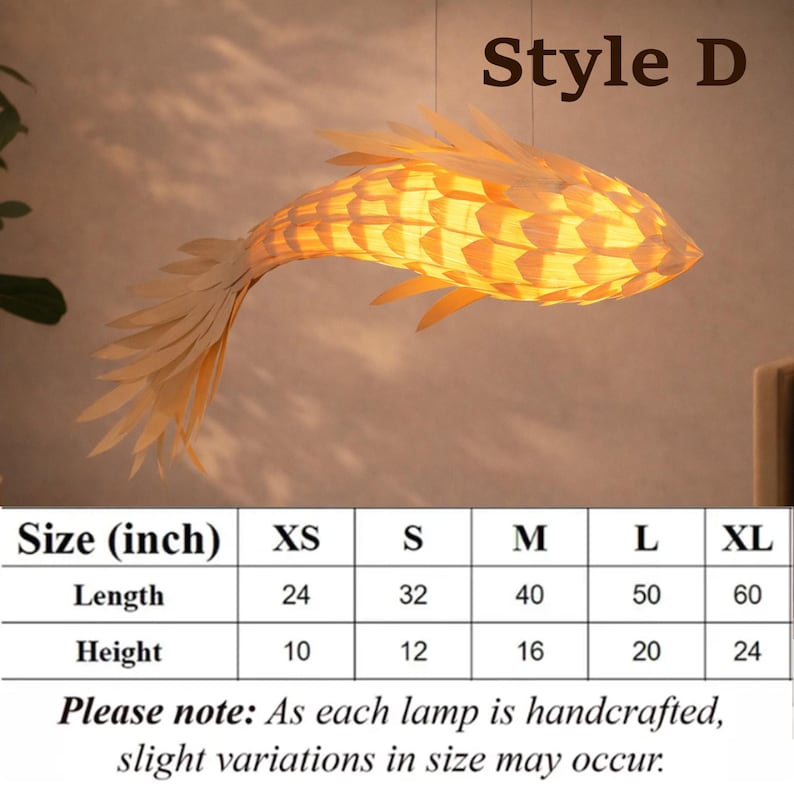 Wood veneer fish ceiling light in multiple colors fish light decoration
