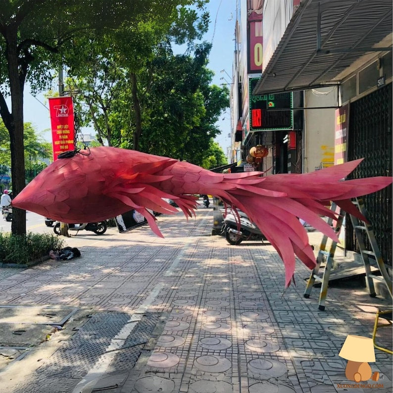 Wood veneer fish ceiling light in multiple colors fish light decoration