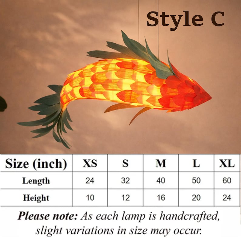 Wood veneer fish ceiling light in multiple colors fish light decoration