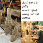 Flying fish rattan ceiling light for coastal interior decor
