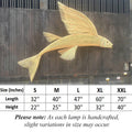 Flying fish rattan ceiling light for coastal interior decor