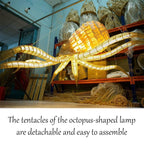 Large octopus rattan chandelier home decor eco friendly lighting