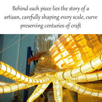 Large octopus rattan chandelier home decor eco friendly lighting