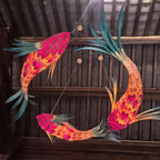 Wood veneer fish ceiling light in multiple colors fish light decoration