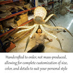 Large octopus rattan chandelier home decor eco friendly lighting