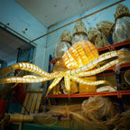 Large octopus rattan chandelier home decor eco friendly lighting