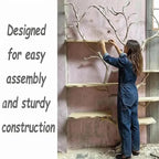 Natural tree branch corner bookshelf floating wall shelf