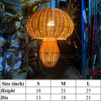 Jellyfish lamp boho pendant lamp rattan chandelier