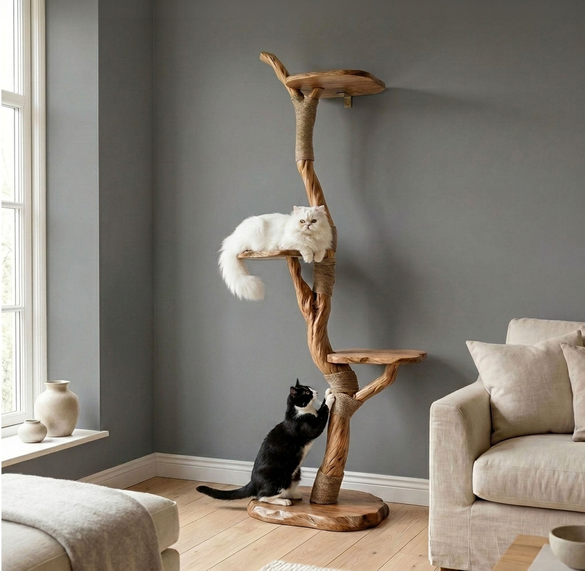 Cat Tree Driftwood Floor Tower