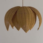 Lotus rattan chandelier for boho ceiling decor