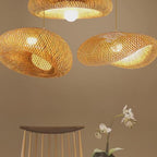 Black cloud rattan chandelier for boho ceiling decor