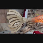 Large koi fish wood veneer ceiling light restaurant decor