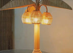 Palm rattan floor lamp for rustic home decor