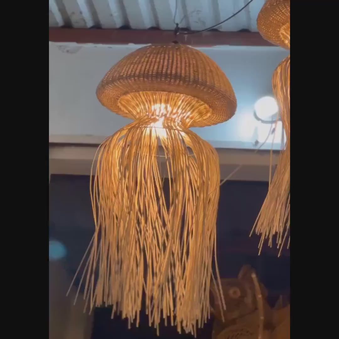 Jellyfish lamp hanging rattan pendant light art deco lamp