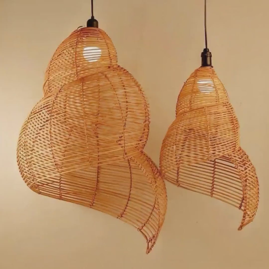 Snail rattan lantern ceiling light art deco lamp