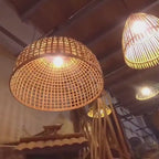 Handwoven bamboo hanging light for furniture decoration