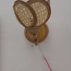 Flower rattan wall sconce light fixture living room decor
