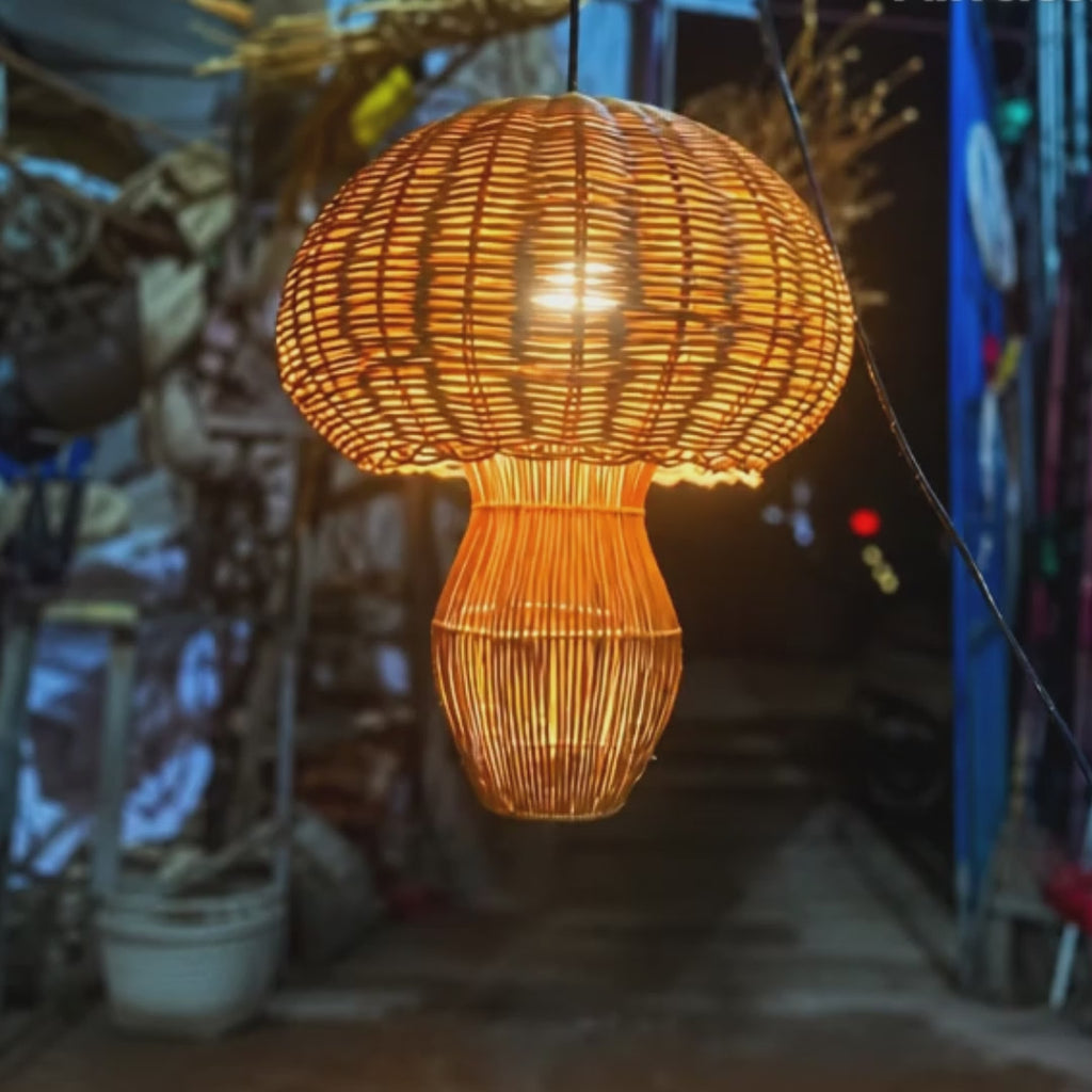 Jellyfish lamp boho pendant lamp rattan chandelier