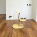 Natural Wood Cat Tree with Sisal Scratching Posts