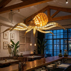 Large octopus rattan chandelier home decor