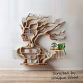 Driftwood branch floating bookshelf solid wood wall mounted bookcase decoration