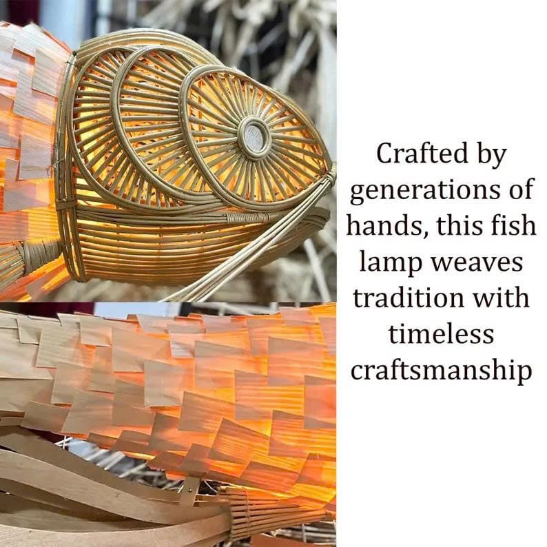 Wooden fish lamp hanging light fish chandelier koi fish lamp shade